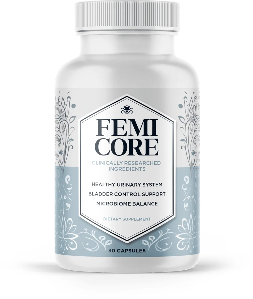 FemiCore bladder support supplement bottle, 30 capsules